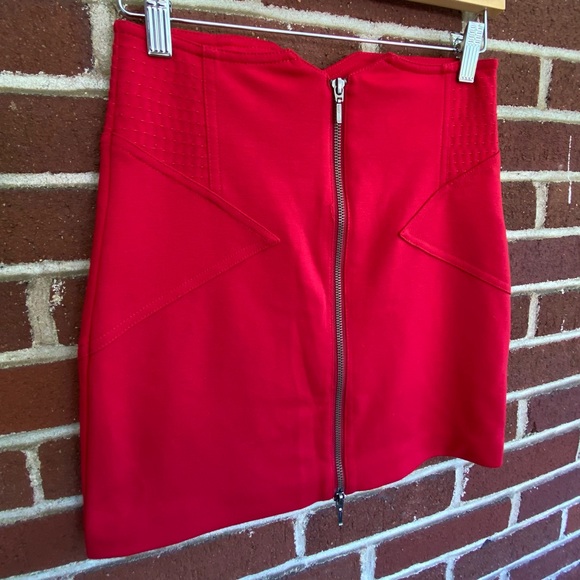 BCBGeneration Red Zip Front Bodycon Mini Skirt - Picture 4 of 12